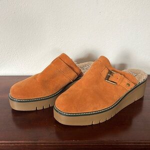 Naturalizer Wayde Sherpa Lined Wedge Slip-on Mule Leather Shoe Size 8